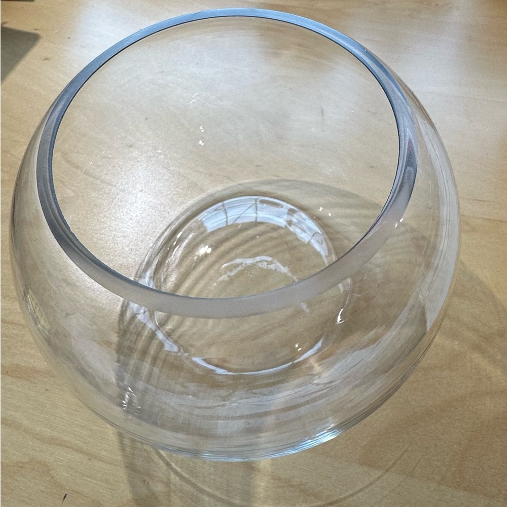 🥣 TWO Smooth Edge Opening Glass Bubble Bowls, EUC